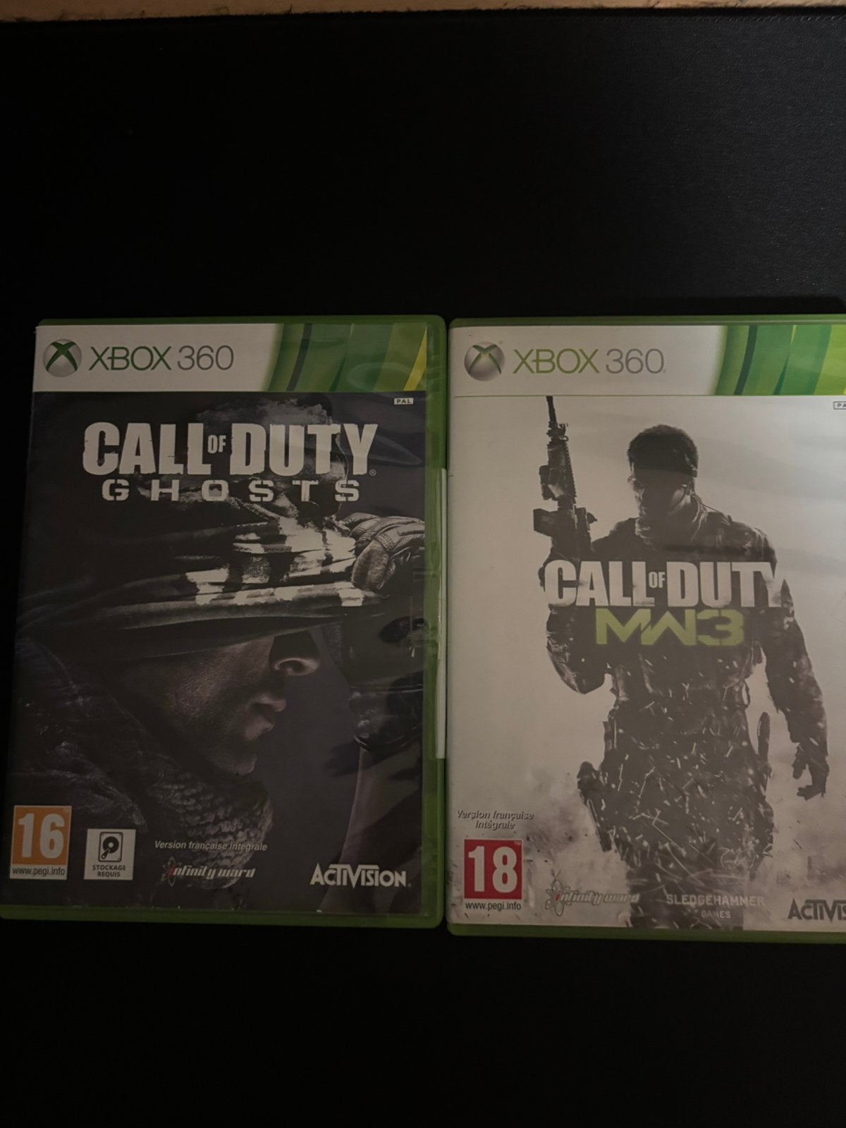 Lot Call of Duty Ghosts + Modern Warfare 3 Xbox 360, Enlèvement ou Envoi, Utilisé, À partir de 18 ans