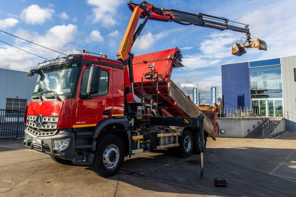 Mercedes-Benz AROCS 2640 BB+BIBENNE+PALFINGER 18T/m+3 EXT+RA, Rouge, Achat, Euro 6, Entreprise