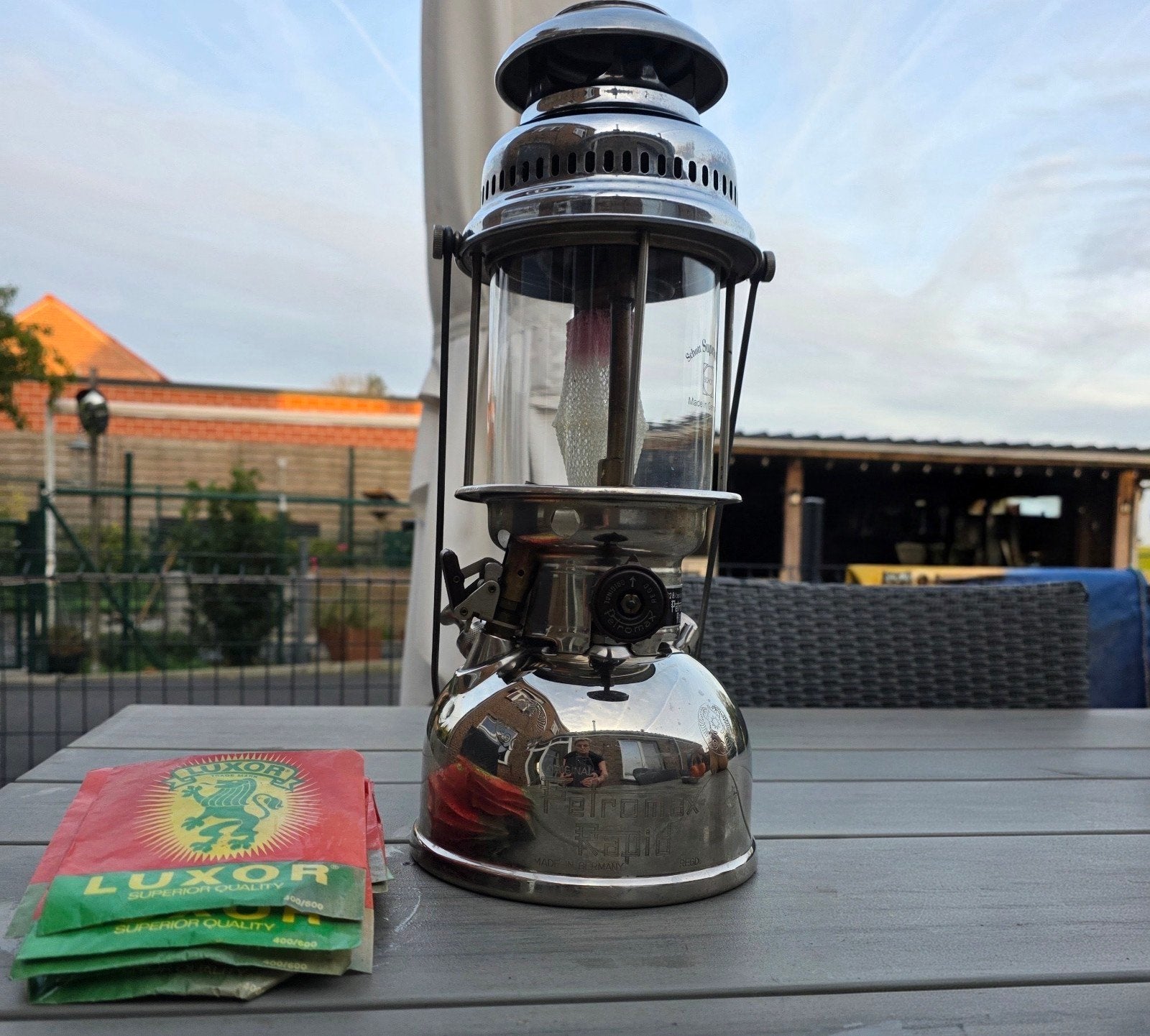 Vintage petromax + 15 extra gloriekousen Luxor, Tuin en Terras, Ophalen, Zo goed als nieuw