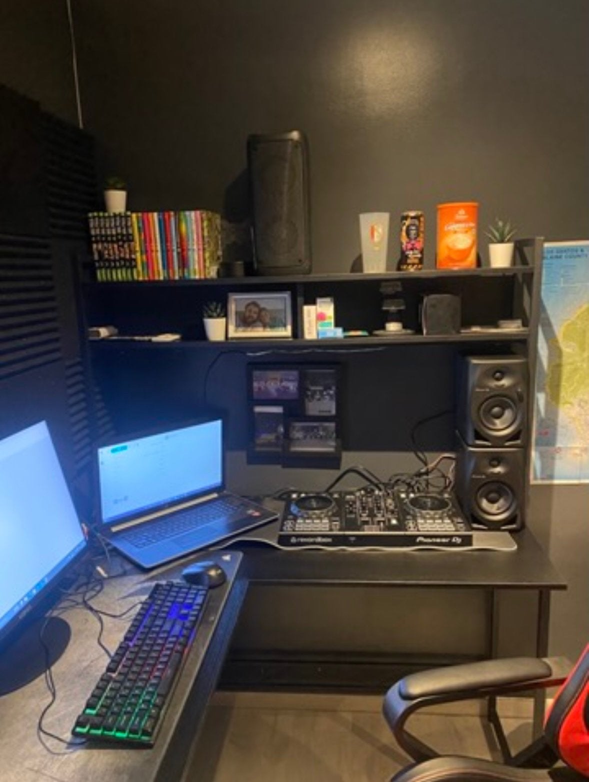 Bureau d’angle gaming avec étagère, Maison & Meubles, Bureaux, Bureau gaming, Enlèvement ou Envoi, Comme neuf, Moderne