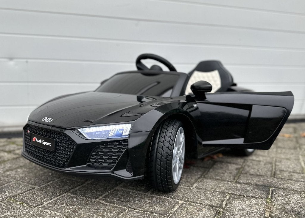 Audi R8 12v zwart Afstands. - Bluetooth - Leder en Rubberba, Ophalen of Verzenden, Nieuw