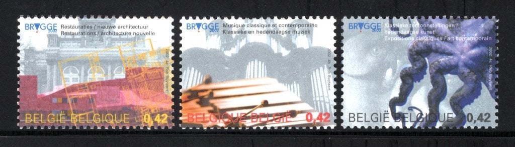 3058/3060 MNH 2002 - Bruges, capitale de la culture, Envoi, Non oblitéré, Neuf