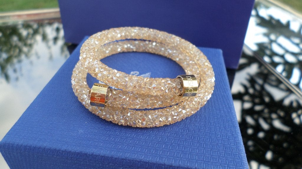 Crystaldust Swarovski armband met dubbele armband, Ophalen of Verzenden, Met kristal