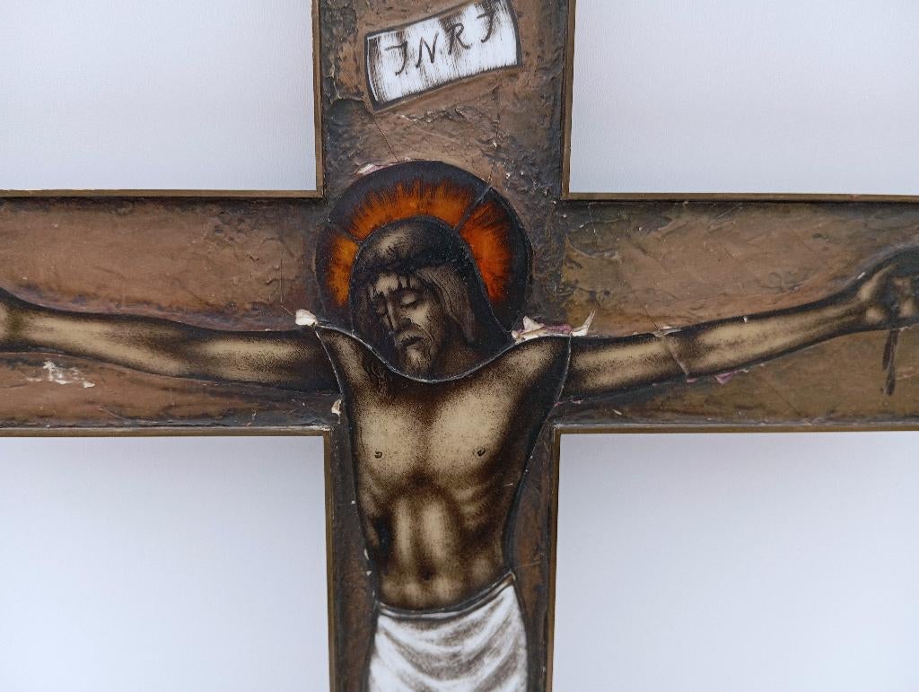 PEINTURE FRANS MASEREEL JÉSUS CHRIST CRUCIFIX, Antiquités & Art, Enlèvement ou Envoi