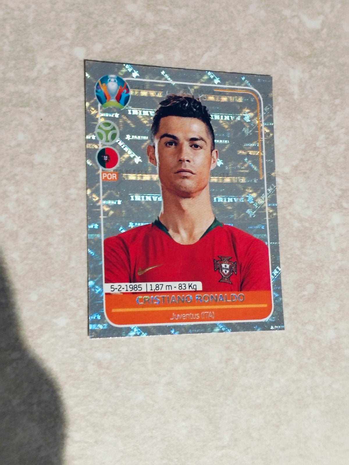Panini sticker Euro 2020 Christiano Ronaldo, Enlèvement ou Envoi, Autocollant