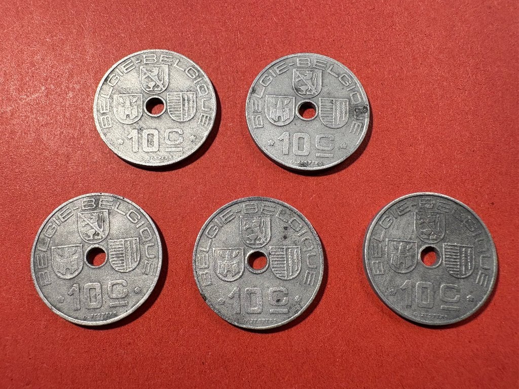 Lot 5 pièces 10 centimes Mailleux - 1941-1946 NLFR (#157#), Enlèvement ou Envoi, Métal, Série