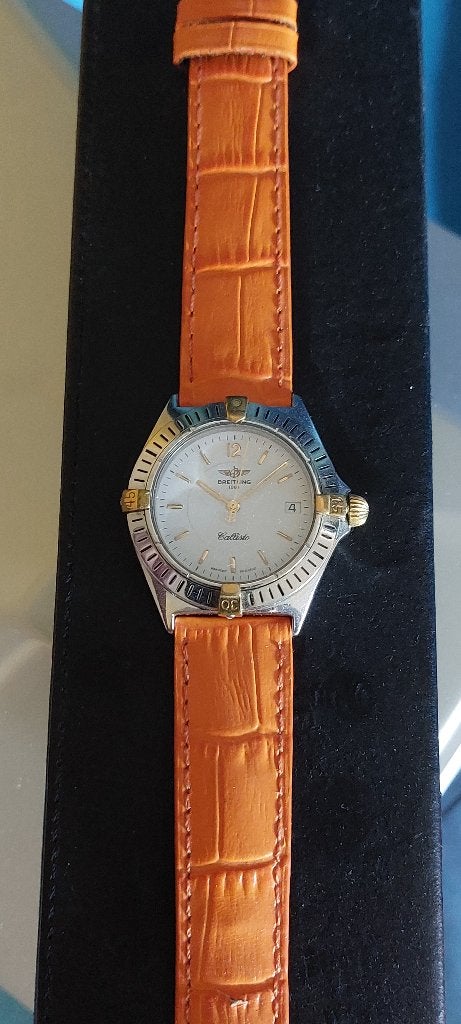 Breitling Callisto, Handtassen en Accessoires, Horloges | Dames, Gebruikt, Staal, Polshorloge, Kunststof