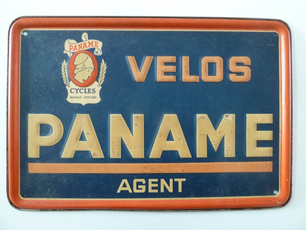 reclamebord PANAME oldtimer antieke fiets no émaille bord, Verzamelen, Ophalen of Verzenden, Reclamebord