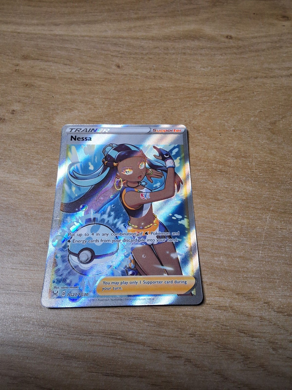Pokémon kaart Nessa Full Art Ultra Rare - TG27/TG30, Hobby en Vrije tijd, Verzamelkaartspellen | Overige, Ophalen