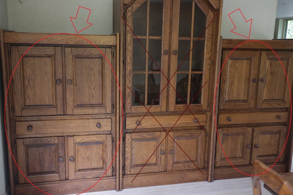 Buffetkast 2 stuks, Huis en Inrichting, Ophalen, 100 tot 150 cm, Strak klassiek, Eikenhout