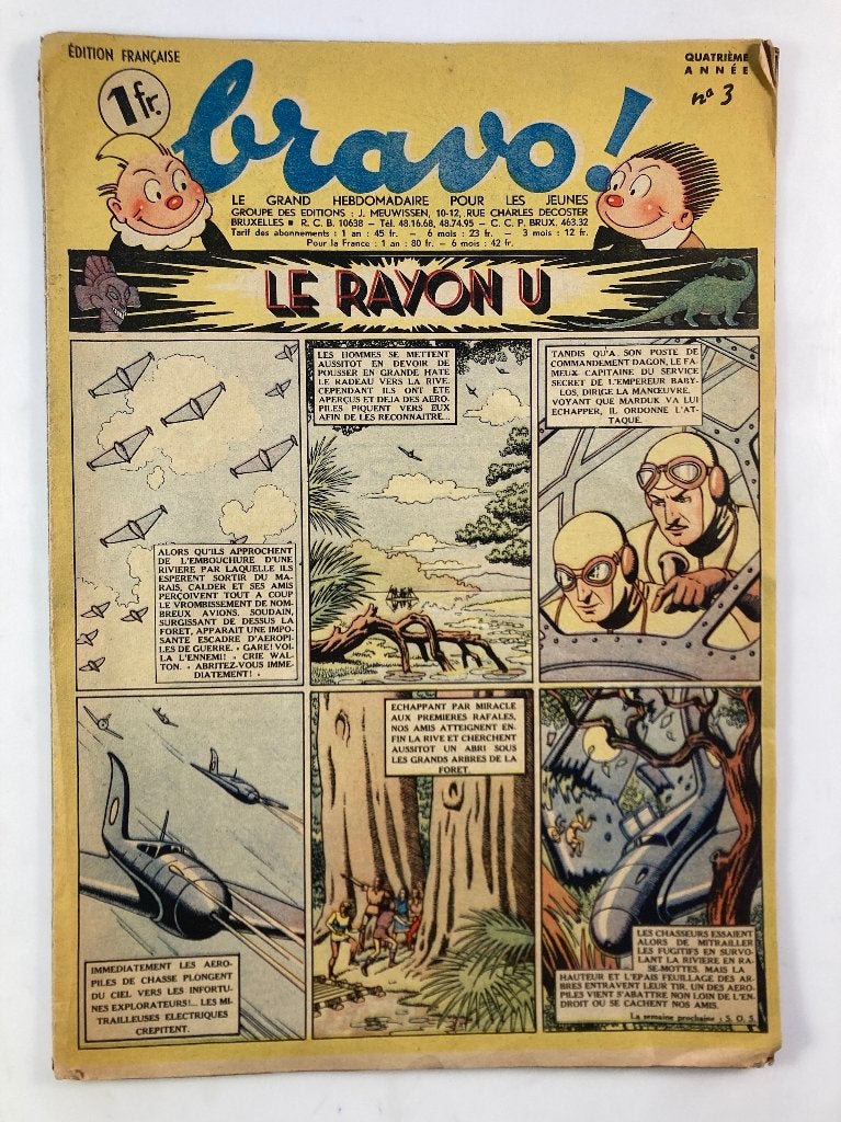 E.P. Jacobs. Le Rayon U - Bravo magazine numéros 3, 4 et 14, Livres, Plusieurs BD, Enlèvement ou Envoi, Edgar P. Jacobs, Utilisé
