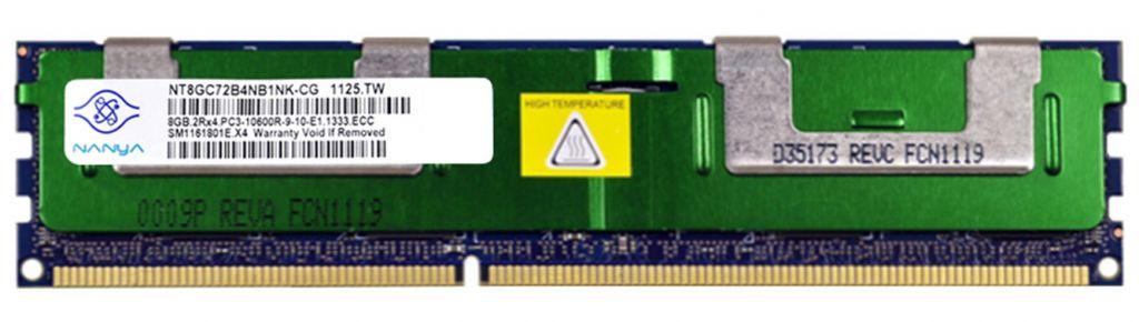 8GB 2Rx4 PC3-10600R DDR3-1333 ECC Nanya HP NT8GC72B4NB1NK-CG, Computers en Software, RAM geheugen