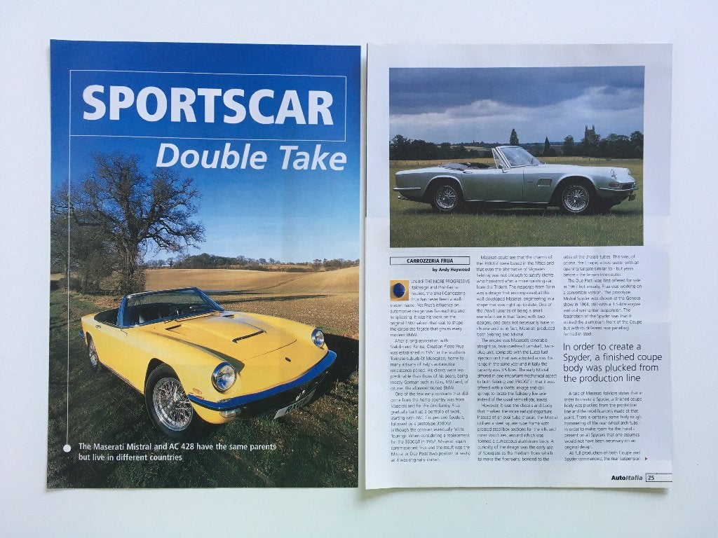 Article Maserati Mistral contre AC 428, Enlèvement ou Envoi, Comme neuf, Autres marques