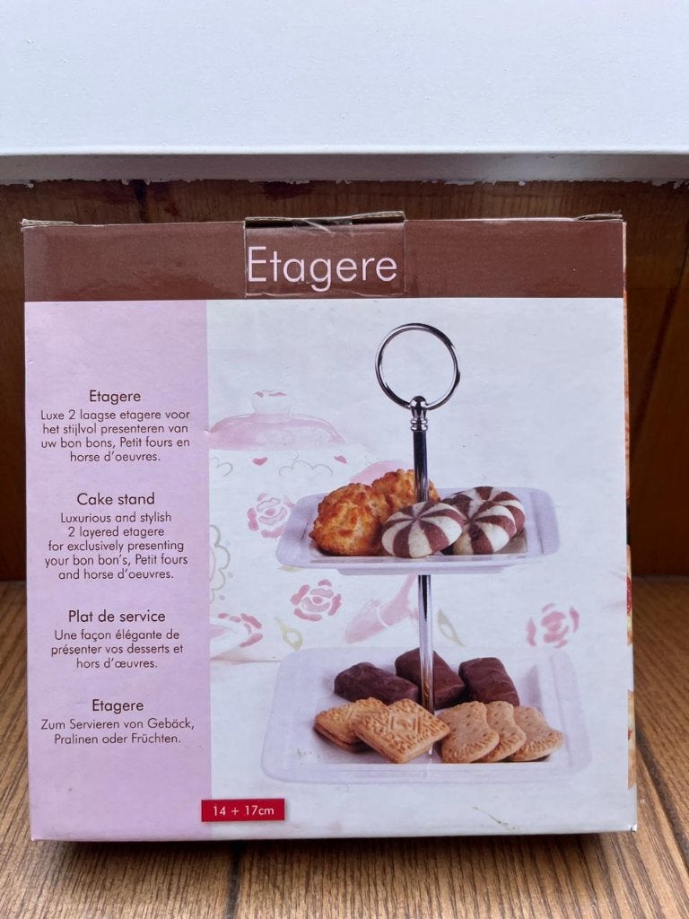 Etagère Fruitschaal 2 Niveaus, Etagère, Demontabel, Nieuw, Ophalen of Verzenden