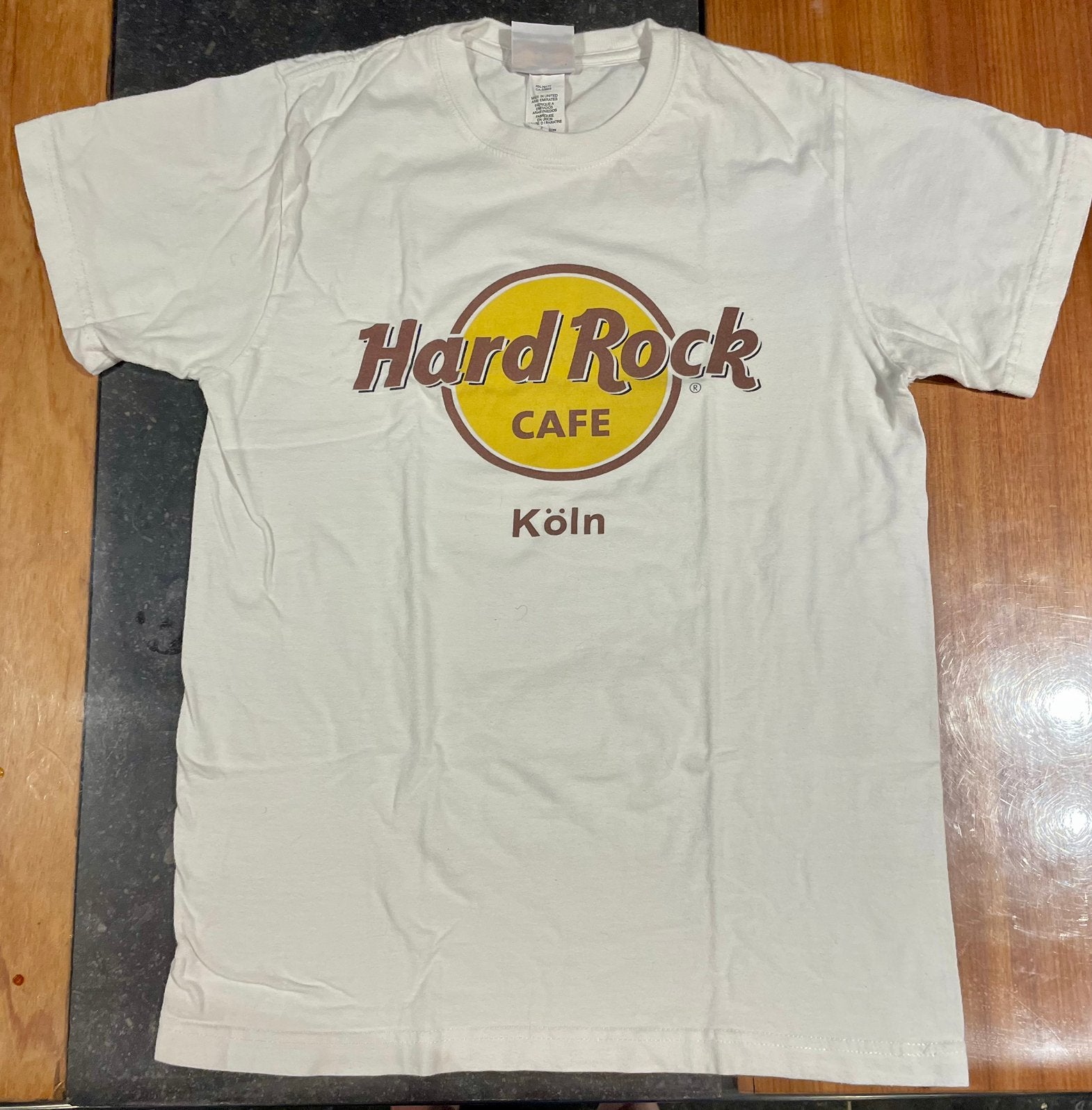 Origineel wit t-shirt Hard Rock Cafe Köln Keulen Cologne S, Ophalen of Verzenden, Zo goed als nieuw, Maat 46 (S) of kleiner, Wit
