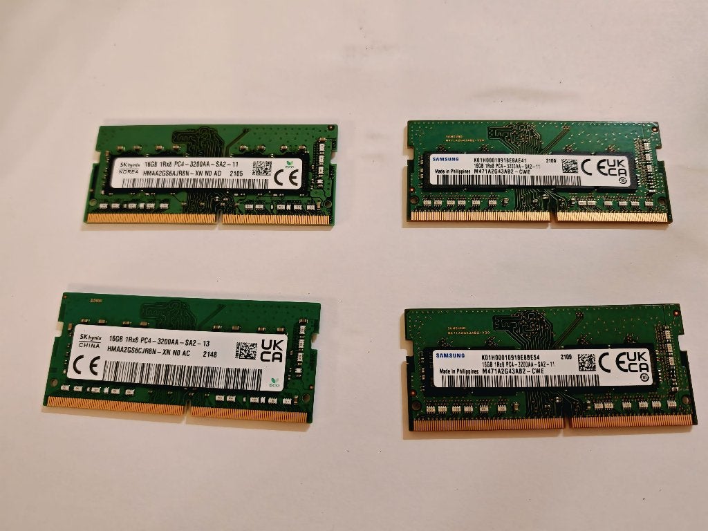 4 stuks 16 GB DDR4 RAM LAPTOP, Computers en Software, DDR4, Ophalen of Verzenden, Laptop, 16 GB