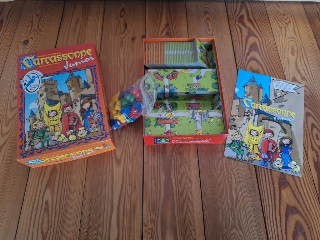 Carcassonne Junior gezelschapsspel, Hobby en Vrije tijd, Een of twee spelers, Ophalen, Zo goed als nieuw, 999 Games