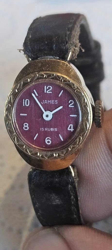 Montre James Femme 15 Rubis Plaqué Or Suisse 1950 (MW72), Enlèvement ou Envoi