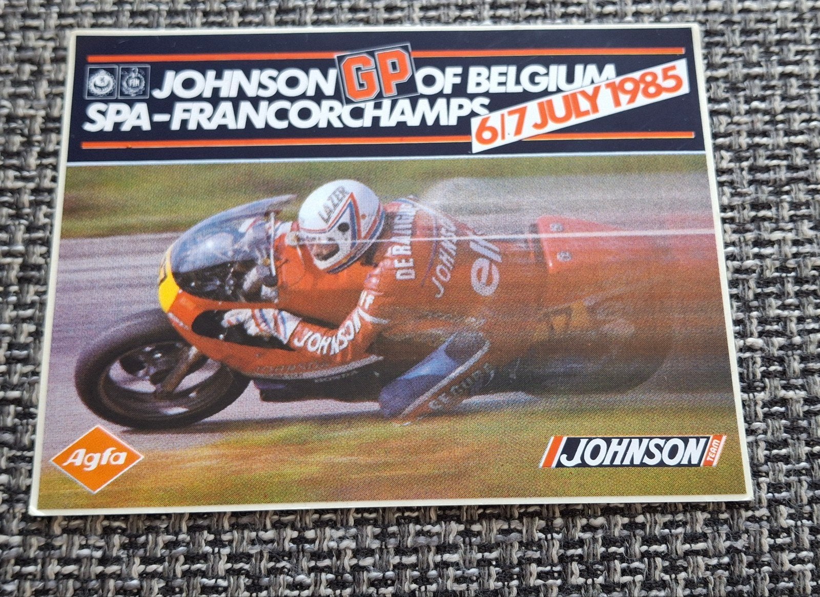 Vintage sticker Motocross GP Spa Francorchamps 1985, Ophalen of Verzenden, Zo goed als nieuw, Auto of Motor