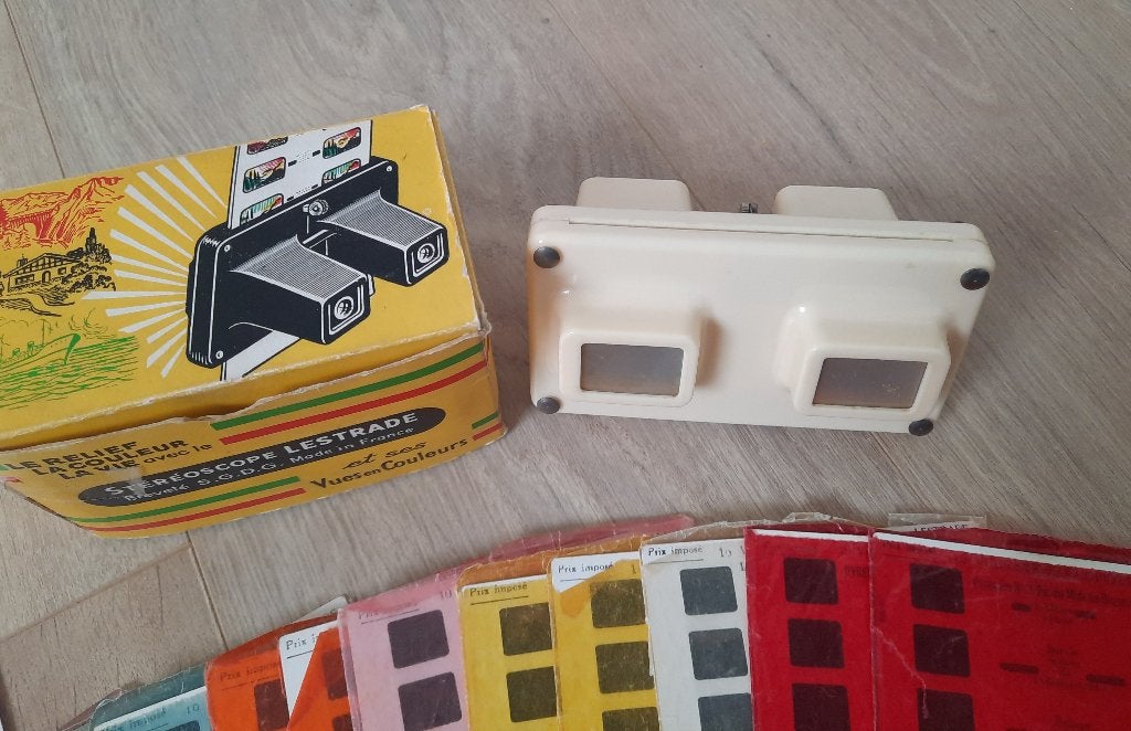 Vintage stéréoscope Lestrade + 12 kaarten, Verzamelen, Retro, Ophalen of Verzenden