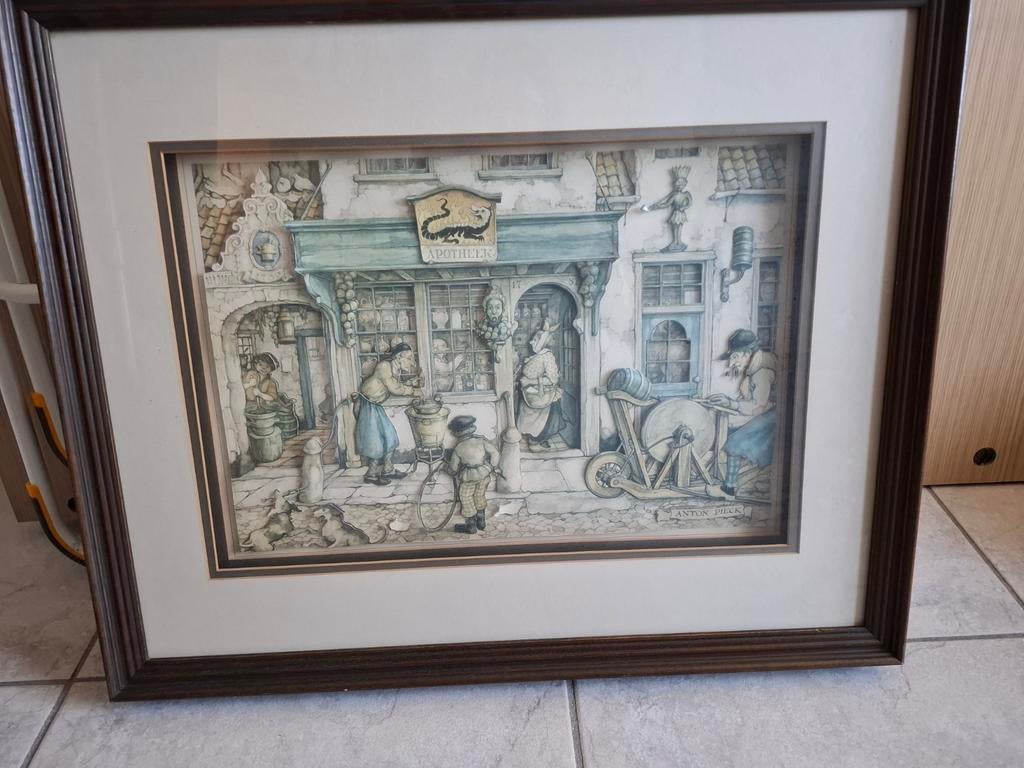 Anton Pieck schilderij, Antiek en Kunst, Ophalen