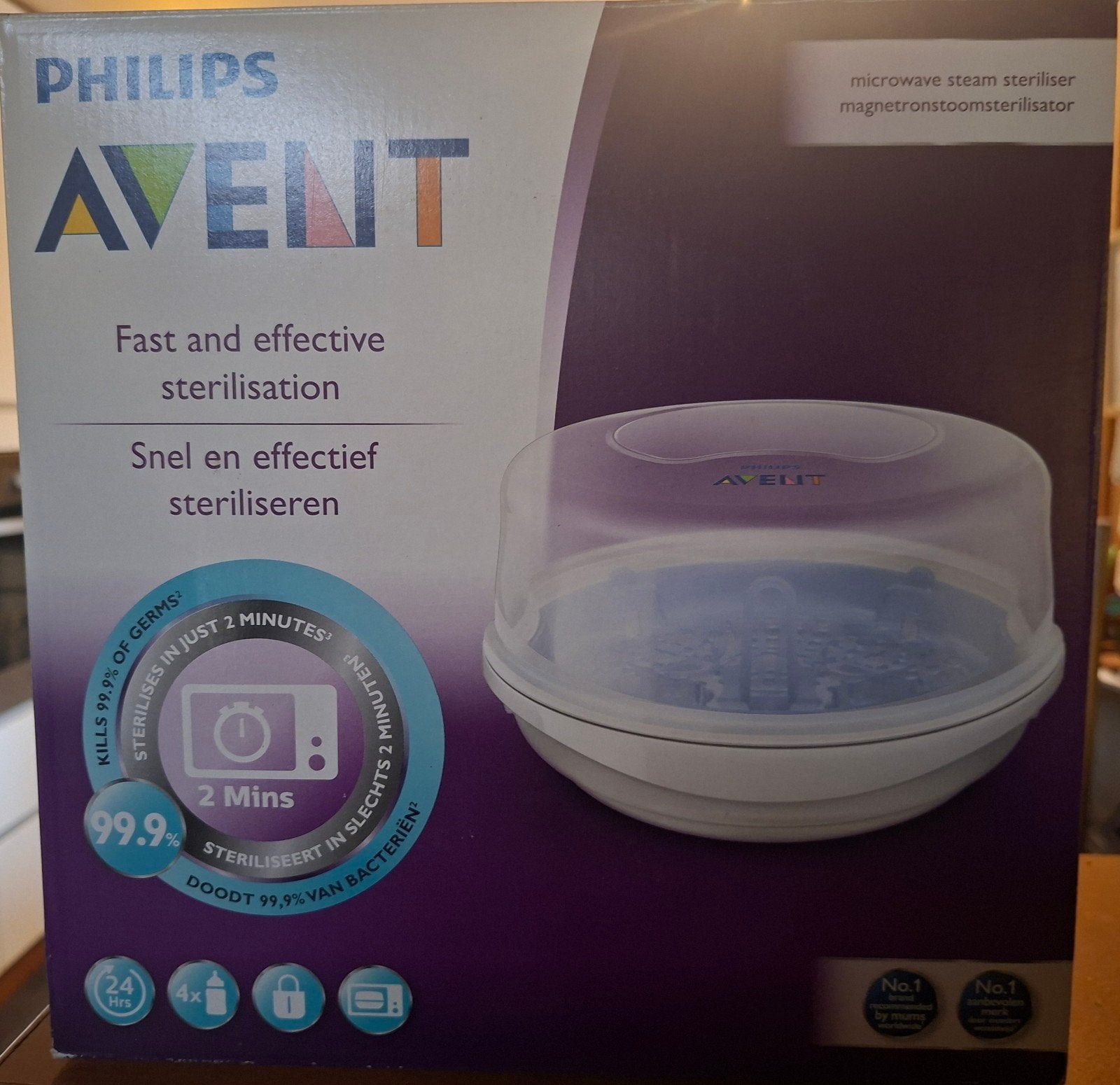 Sterilisator Philips Avent - for microwave, Ophalen, Draadloos, Sterilisator, Philips Avent