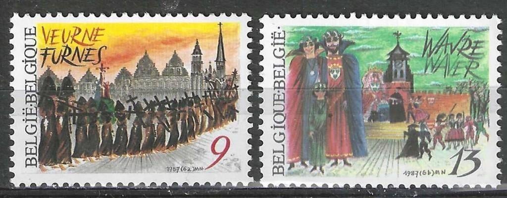Belgie 1987 - Yvert/OBP 2249-2250 - Folklore (PF), Postzegels en Munten, Postzegels | Europa | België, Verzenden, Postfris, Postfris