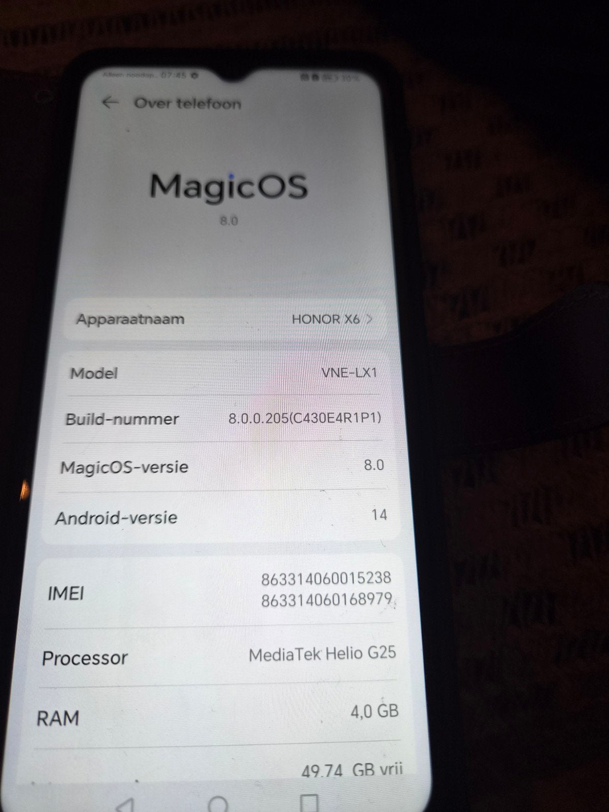 HONOR X6, Télécoms, Enlèvement