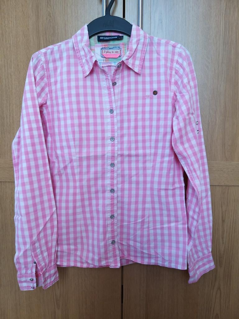 McGregor Chemisier carreaux rose barbie blanc manches, Enfants & Bébés, McGregor, Enlèvement ou Envoi, Chemise ou À manches longues