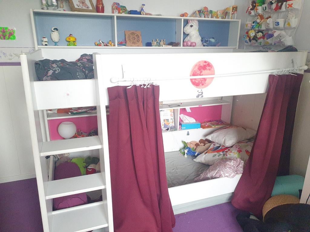 Lits superposés avec rangements et tentures, Ophalen, Stapelbed
