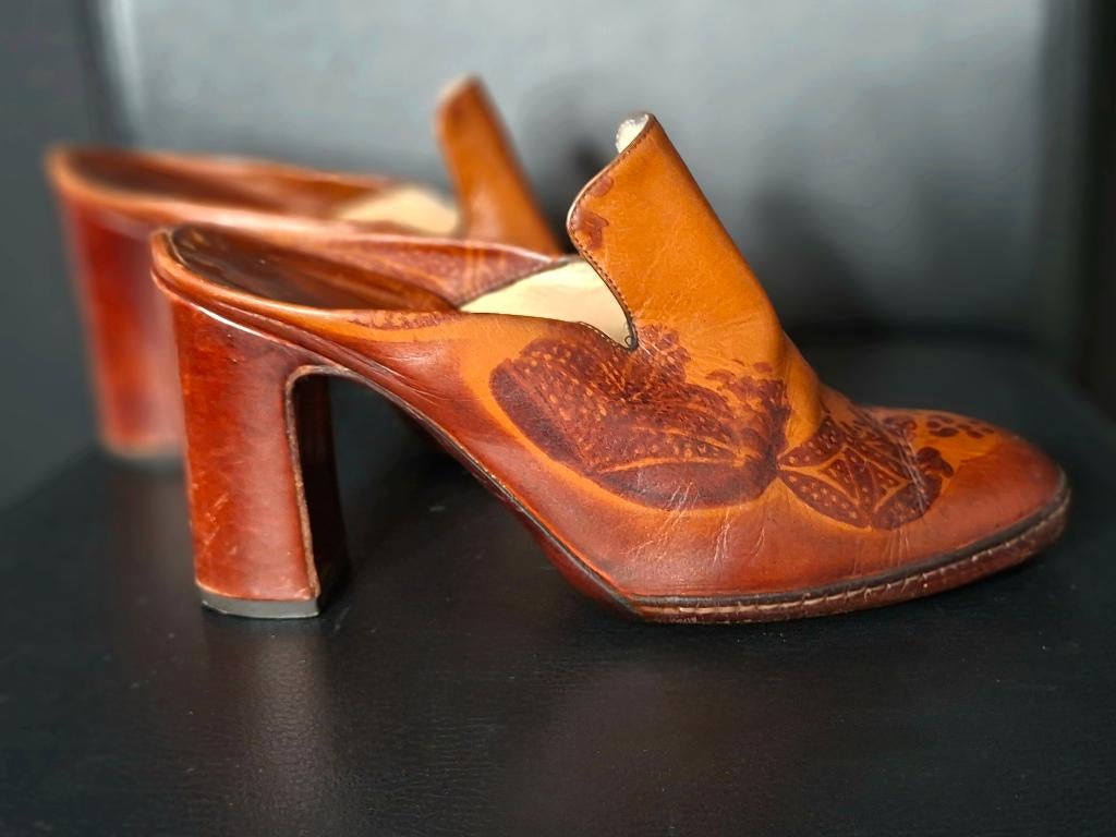 Dries Van Noten leren muiltjes 38,5, Ophalen, Overige kleuren, Sandalen of Muiltjes, Dries Van Noten