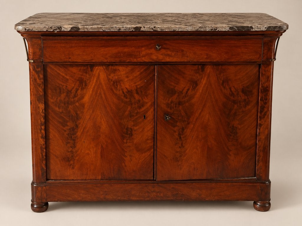 Antiek mahoniehouten buffet met marmeren blad, Enlèvement, Utilisé