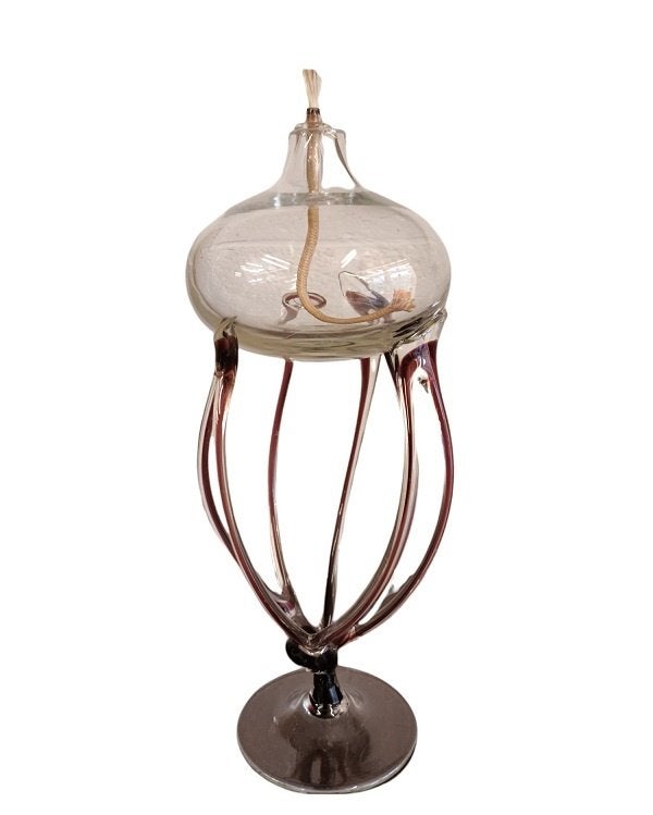 glazen olielamp Jozefina Krosno., Antiek en Kunst, Antiek | Glaswerk en Kristal, Ophalen