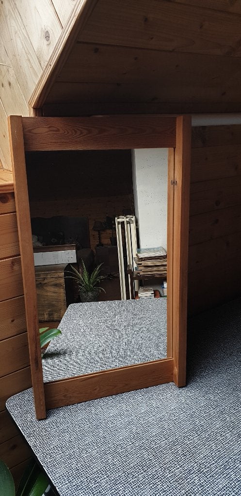 Spiegel in houten kader, Huis en Inrichting, Ophalen of Verzenden, Zo goed als nieuw