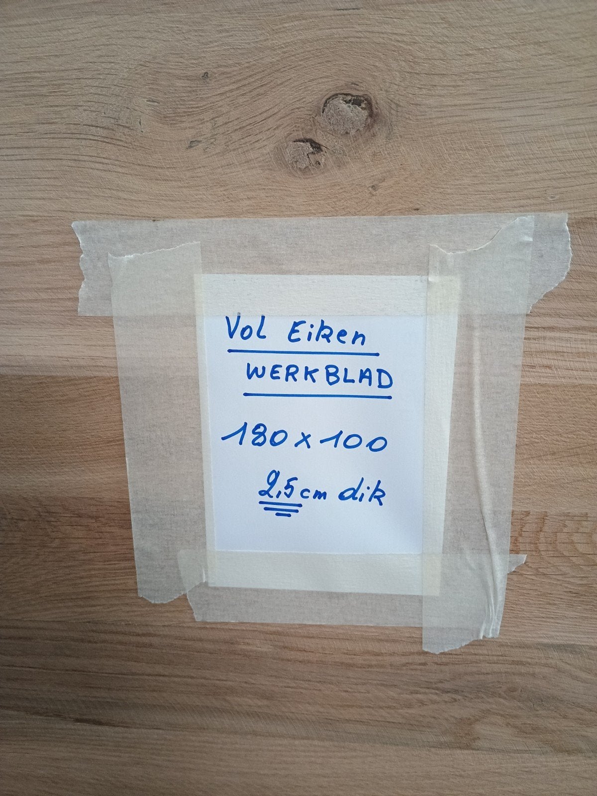 Vol eiken werkblad, Ophalen of Verzenden, Eiken