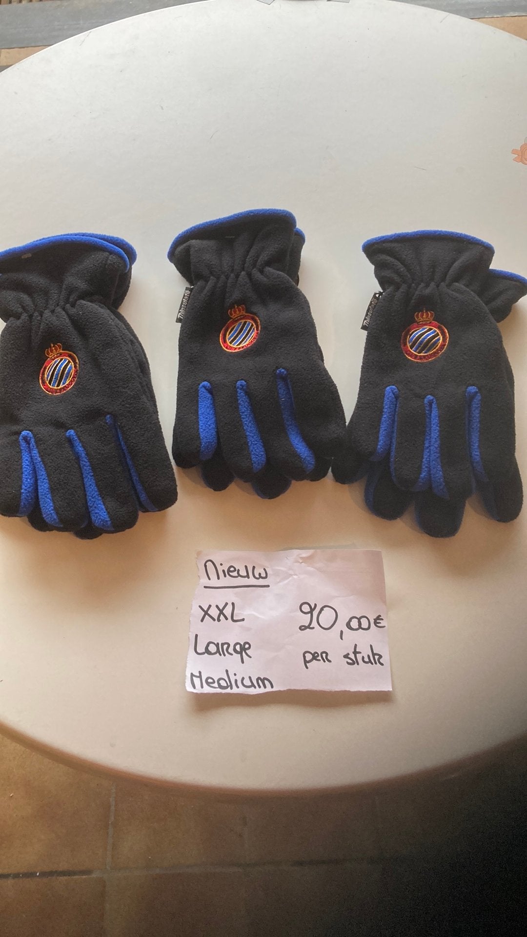 Nieuwe vintage fleece handschoenen club Brugge, Ophalen, Nieuw, Handschoenen