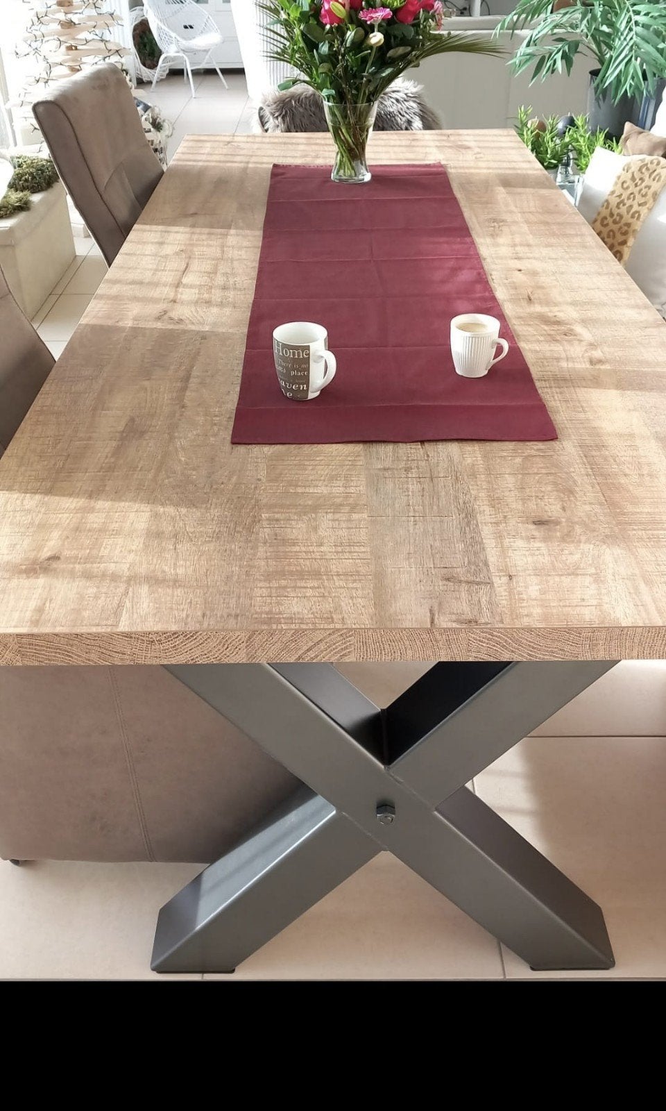 Massief houten tafel, Huis en Inrichting, Ophalen, 50 tot 100 cm, Rechthoekig, Overige houtsoorten