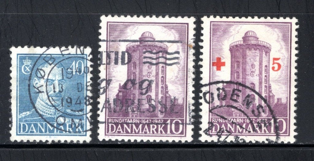 DANEMARK Lot année 1942-1944 estampillé, Envoi, Danemark, Affranchi