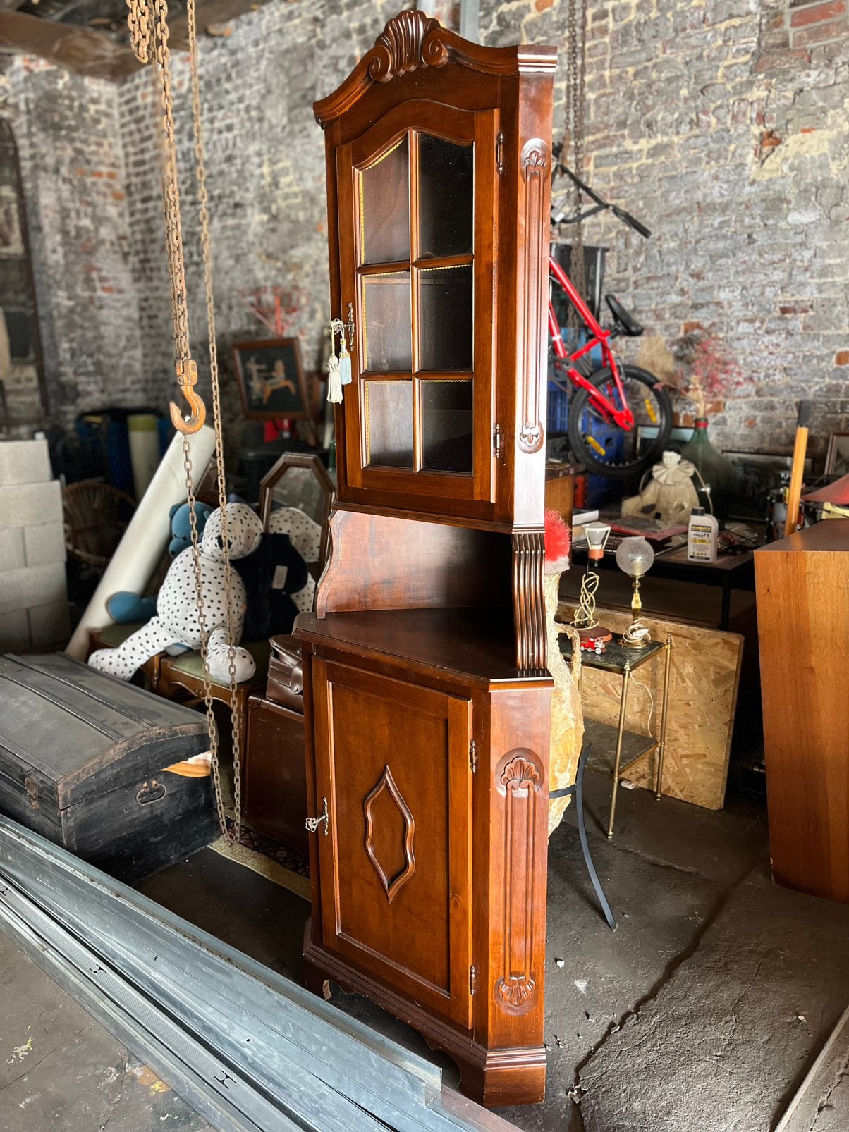 vitrine d’angle à deux corps, Antiquités & Art, Antiquités | Meubles | Armoires, Enlèvement