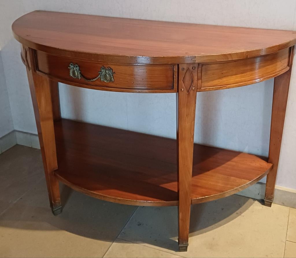 Eiken sidetable, halfrond, Huis en Inrichting, Ophalen