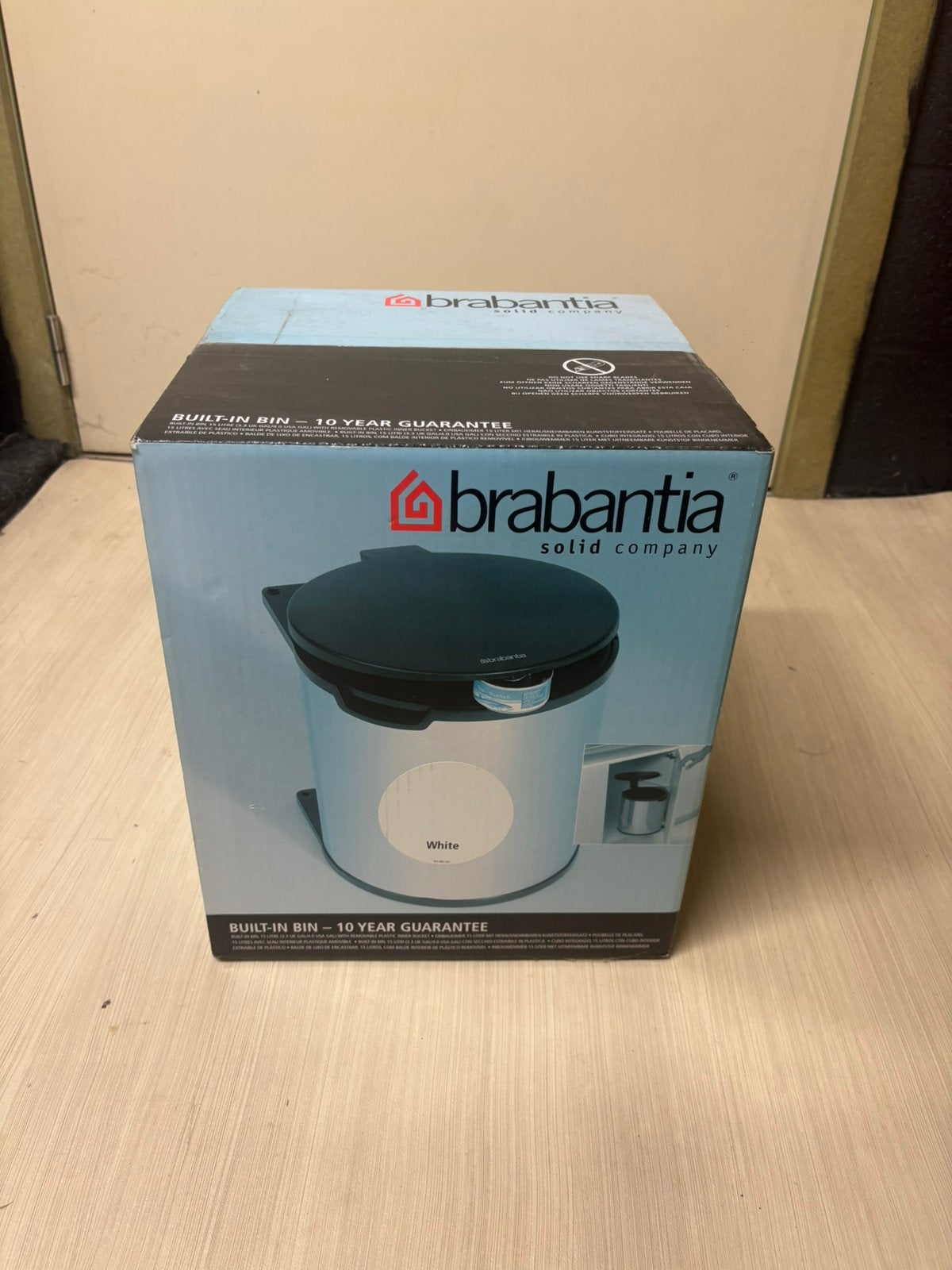 Brabantia Built-in afvalemmer 15 liter – wit – nieuw, Enlèvement ou Envoi, Neuf