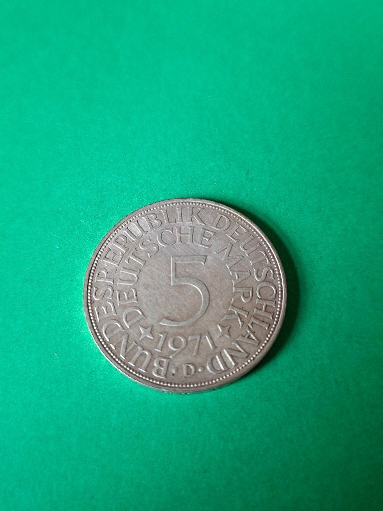 1971 D Duitsland 5 mark in zilver München, Postzegels en Munten, Munten | Europa | Niet-Euromunten, Verzenden, Duitsland, Losse munt