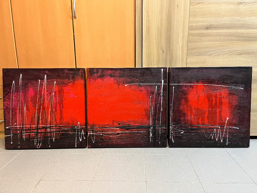 Modern 3 luik schilderij, Ophalen