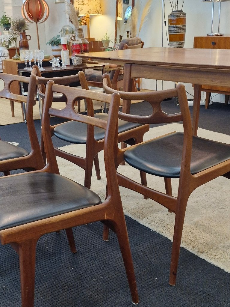 Set van 4 x eetkamerstoelen Deens Design Andersen Uldum, Vintage, Enlèvement, Utilisé, Quatre