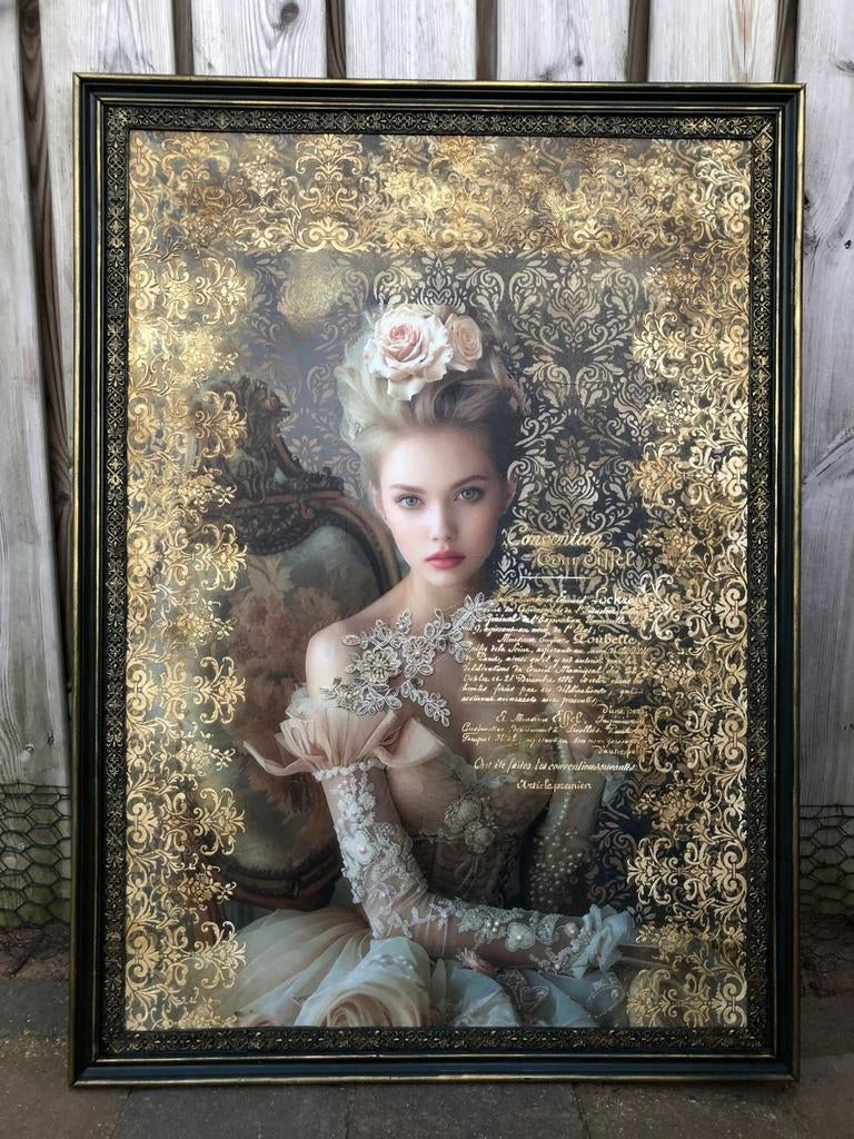 Pracht Barok dame Wandpaneel, Antiek en Kunst, Ophalen