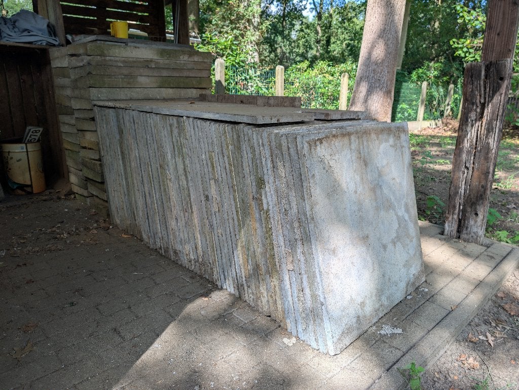 GRATIS 59 Chinese blauwe natuursteen tegels 80x80 cm (64 m²), Tuiles de terrasse, Utilisé, 10 m²² ou plus, Enlèvement