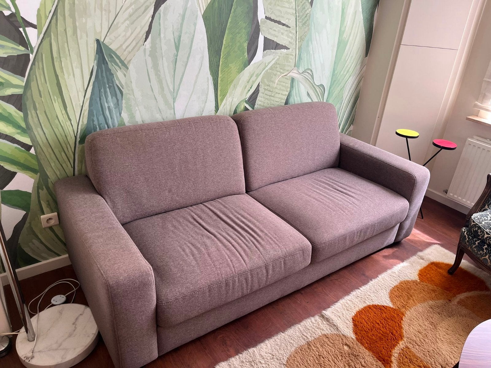 sofa 3 zit zeer goede kwaliteit, grijsbruin, Huis en Inrichting, Zetels | Zetels, Ophalen, Driepersoons, 75 tot 100 cm, Zo goed als nieuw