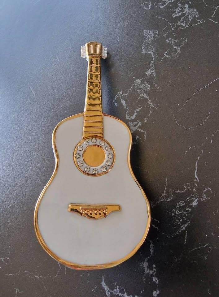 Limoges Porselein Gitaar met Swarovski Kristallen - Col R.G., Ophalen