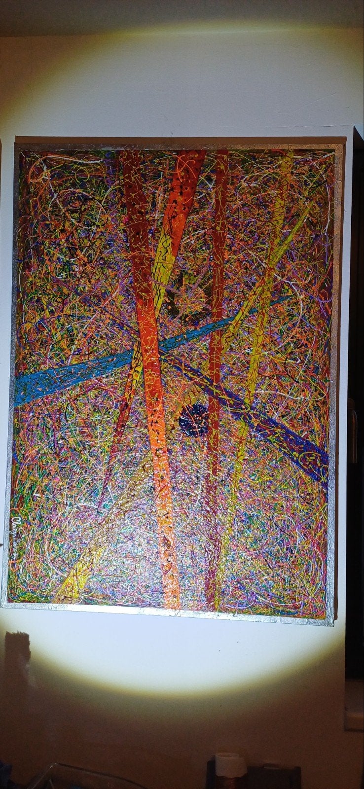 Acrylverf schilderij op doek en houten frame., Ophalen of Verzenden, Acrylverf