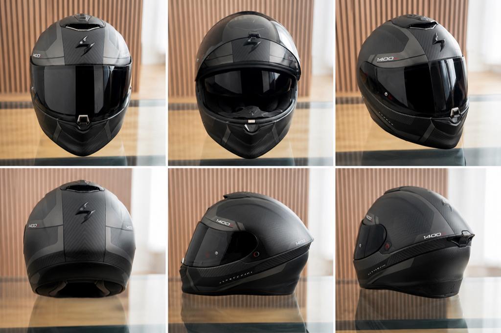 Scorpion EXO-1400 Carbon helm– Mat Zwart - Donker Vizier, Motoren, Ophalen of Verzenden, M, Integraalhelm